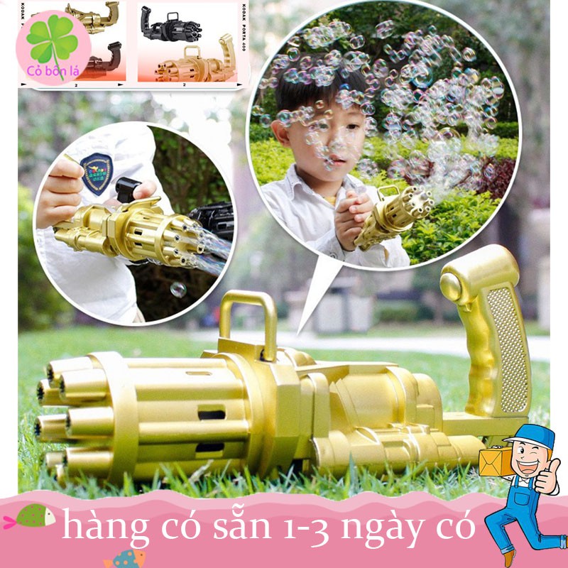 [Giao hàng trong ngày] Súng Bắn Bong Bóng Xà Phòng 8 Nòng Cao cấp full đồ + Khay Đựng Và Lọ Nước Tạo Bong Bóng