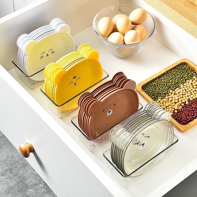 Đĩa hình Gấu kèm khay đựng thức ăn đa năng chống rơi dùng cho nhà bếp