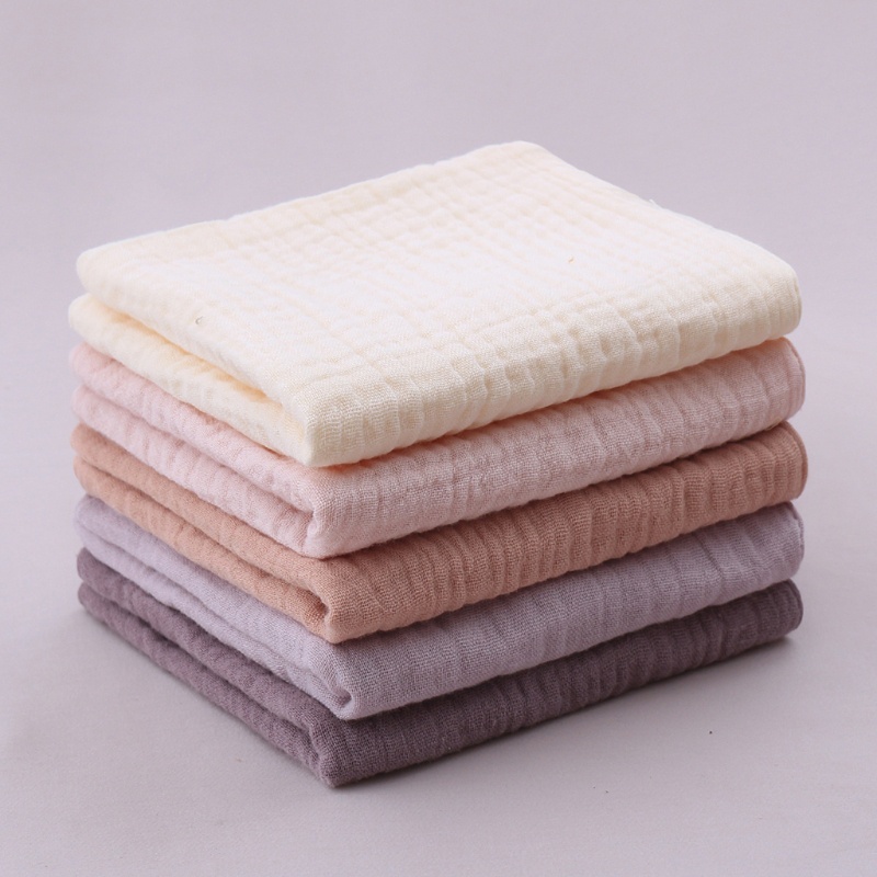 Set 10 Khăn Lau Mặt / Tay Bằng Vải Cotton Muslin Hình Vuông Cho Bé Sơ Sinh