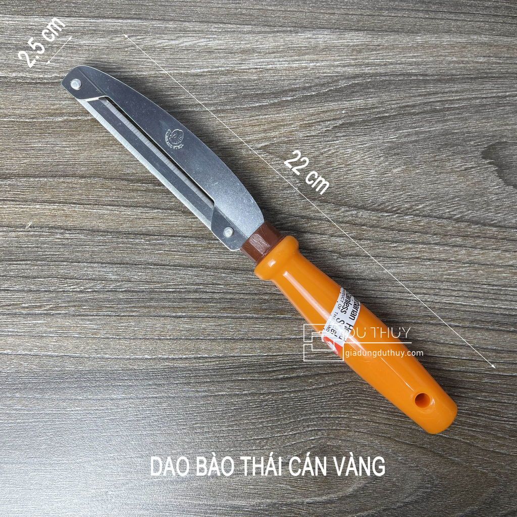 Dao bào inox 21cm, dao bào Thái Lan 22cm cán vàng đa năng, chất liệu inox bền đẹp, độ sắc bén cao của gia dụng Du Thủy