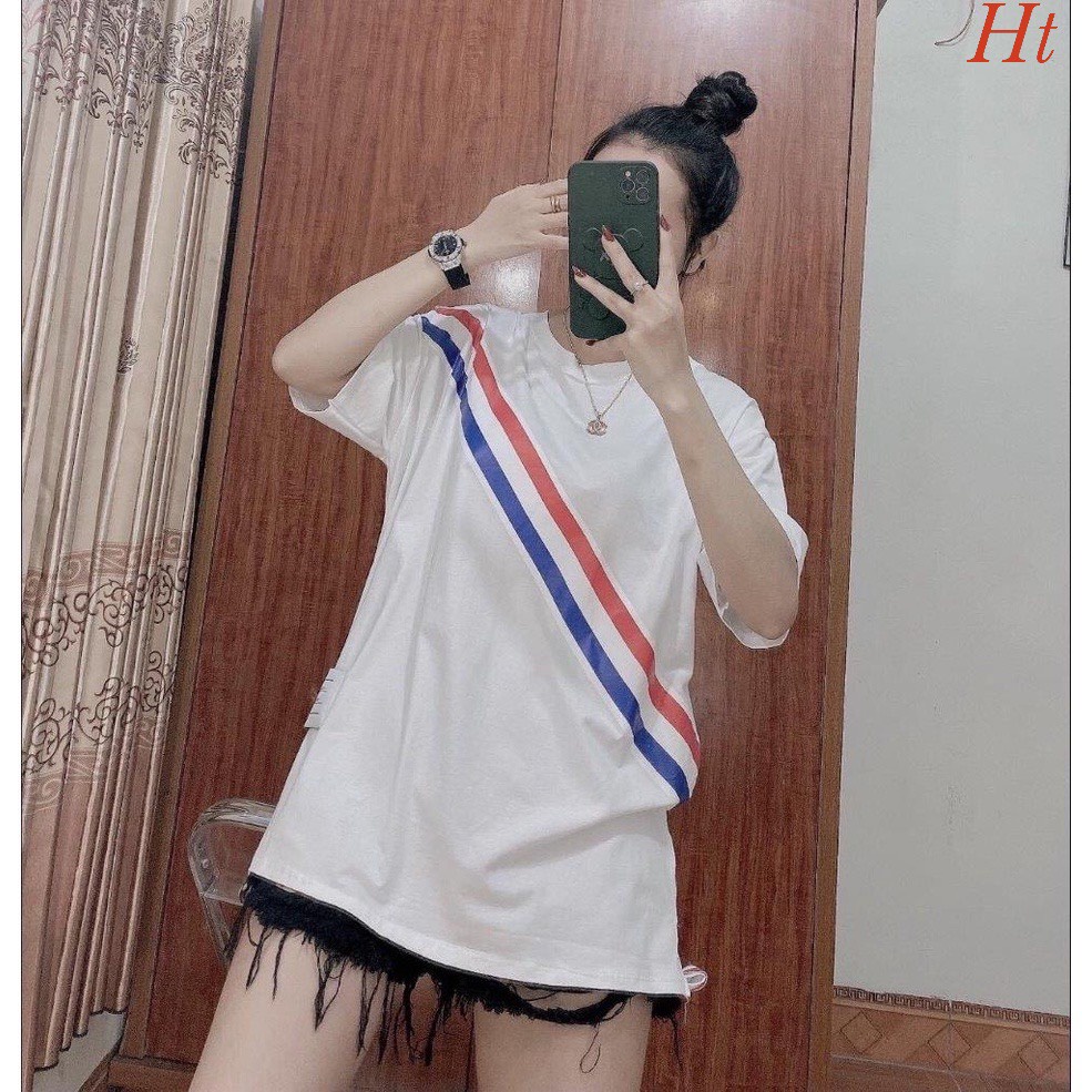 [SALE SỐC] Áo phông cộc tay 3 sọc chéo chất liệu cotton thoáng mát thấm hút mồ hôi nam nữ mặc đẹp (HT)