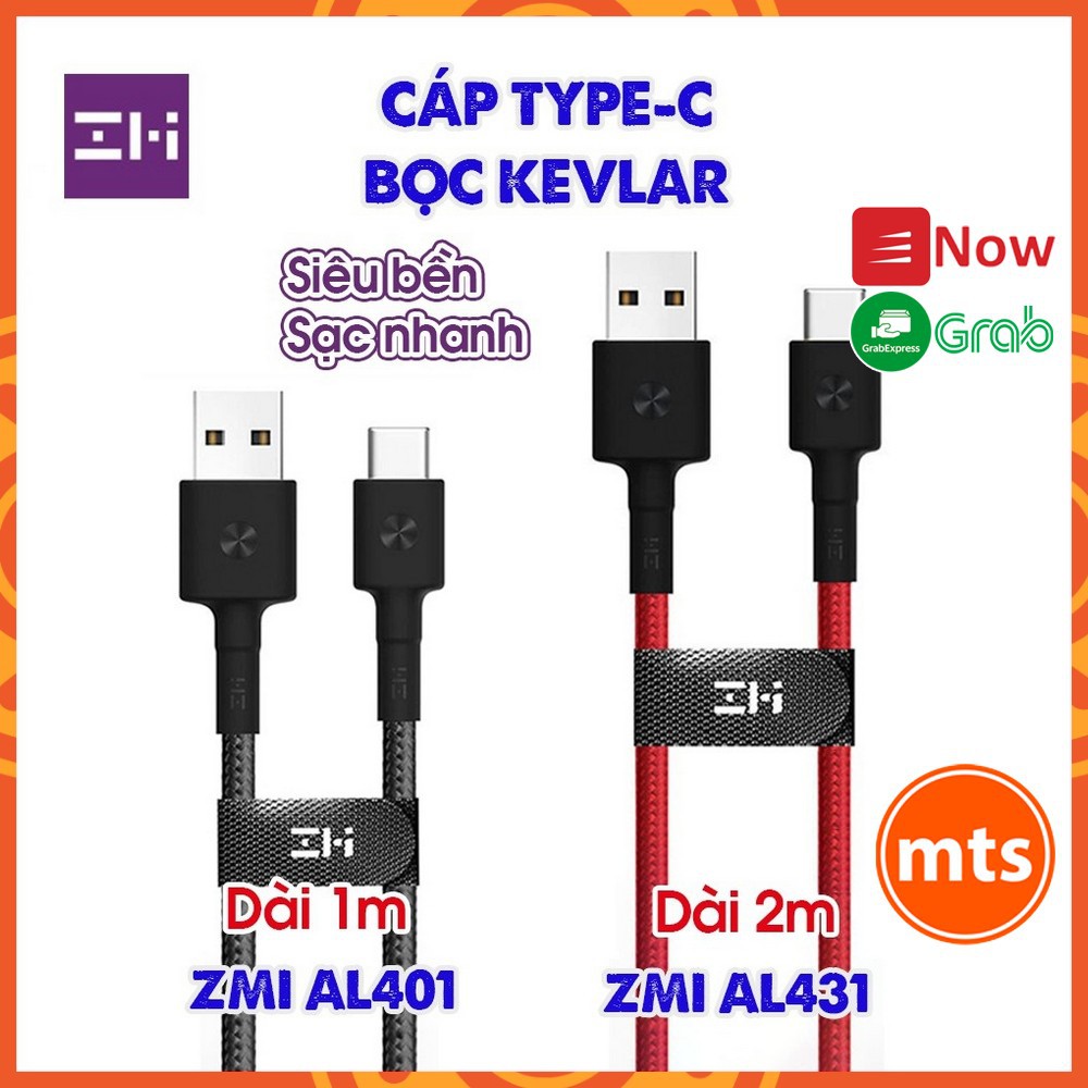 Cáp Type C bọc sợi Kevlar ZMI AL411 30CM AL401 Dài 1m  AL431 Dài 2m - Minh Tín Shop