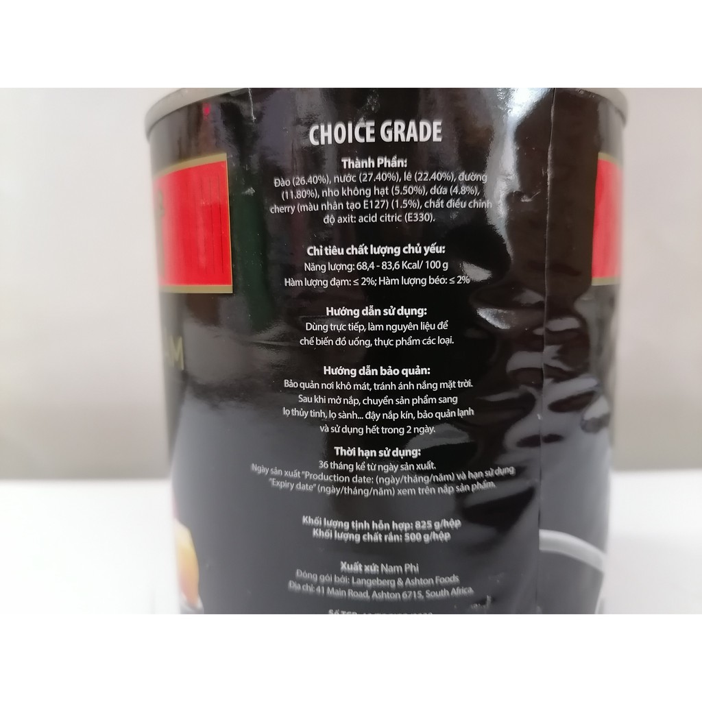 [Hộp 825g] COCKTAIL TRÁI CÂY NGÂM NƯỚC ĐƯỜNG [South Africa] GOLDREEF Fruit Cocktail in Syrup (tgc)