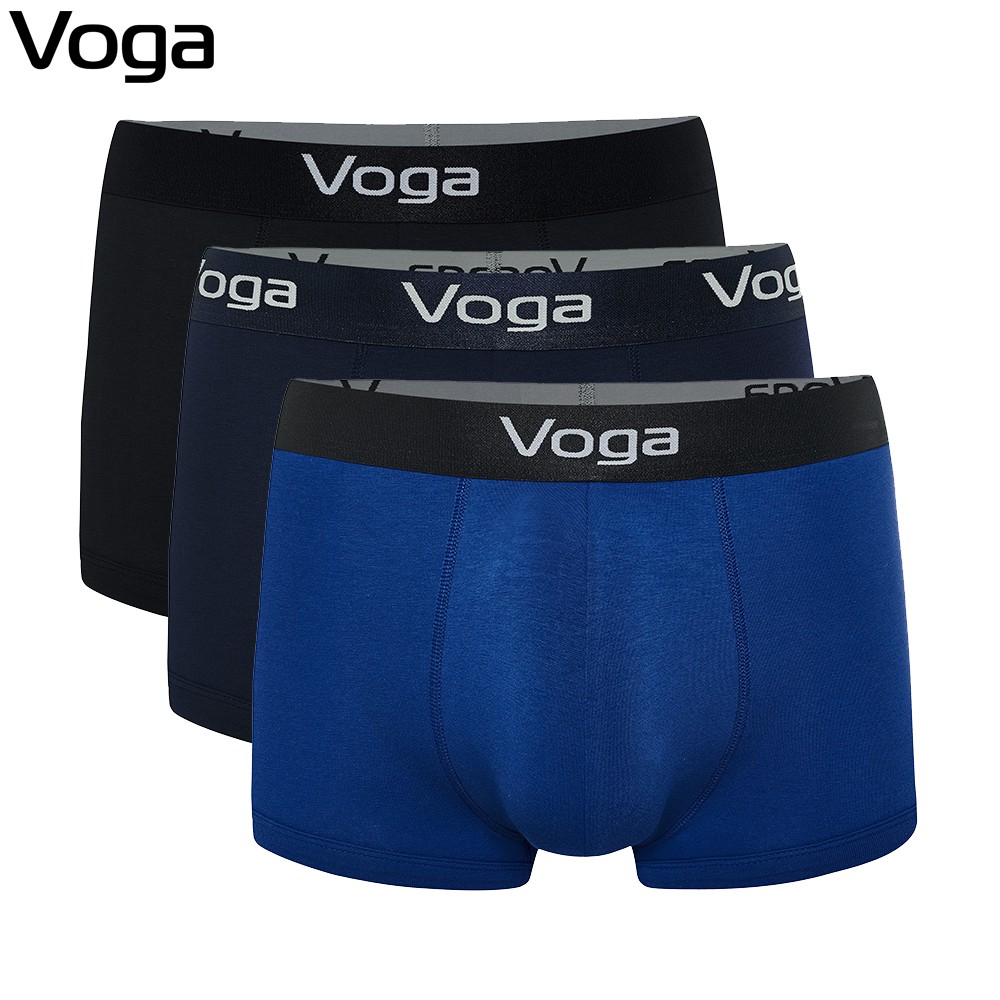 Combo 3 quần lót nam kiểu boxer ống ngắn Voga vải cotton thoáng mát