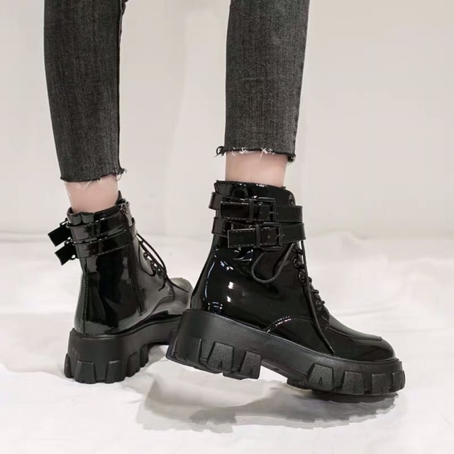 (Sẵn Bóng 36,38,39,40 )🔥Bốt Ulzzang cao cổ da PU độn đế phong cách cá tính thời thượng - kèm ảnh thật | BigBuy360 - bigbuy360.vn