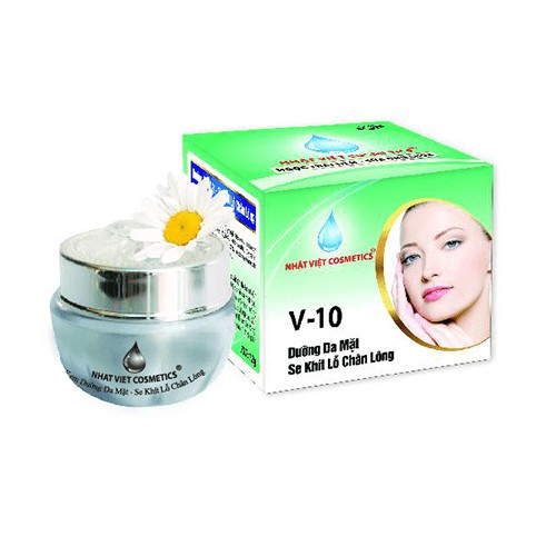 Kem v10 Dưỡng Trắng Da Mặt, Se Khít Lỗ Chân Lông, Ngọc Trai Đen, Sữa Ong Chúa (16g)