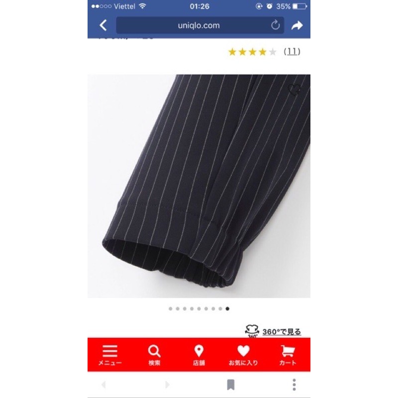 Quần tây Jogger Uniqlo auth xanh navy