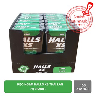 Kẹo ngậm không đường Halls XS Thái Lan vị chanh x12 hộp