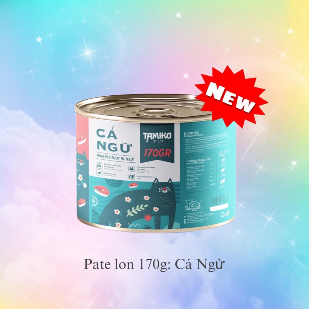 Pate thức ăn ướt cho mèo dạng jelly TAMIKO lon 170 gram