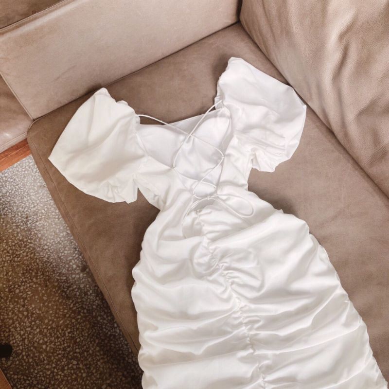 ĐẦM BODY ĐEN ĐAN LƯNG TAY BỒNG SANG CHÃNH DBD1309