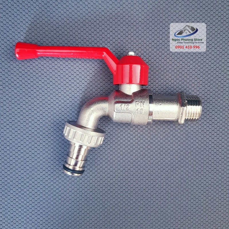 Vòi hồ tay gạt đầu dài chín hãng Sanwa Thái Lan Phi 21mm, Phi 27mm CKT15