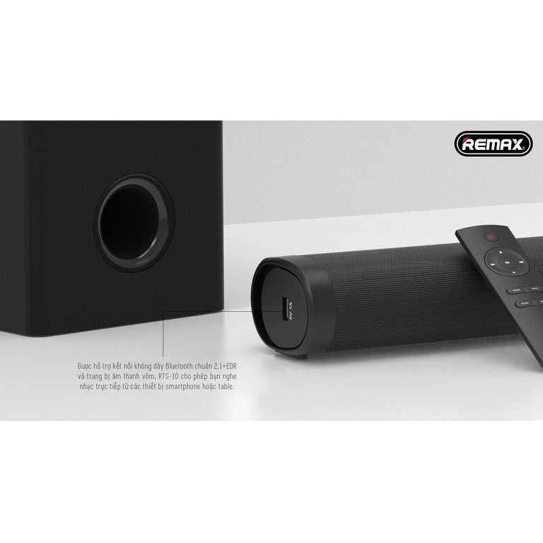 Loa bluetooth, Dàn loa cho không gian nhà khách sang hiện đại, Dàn loa soundbar Remax RTS-10, Hàng chính hãng, Bảo hành