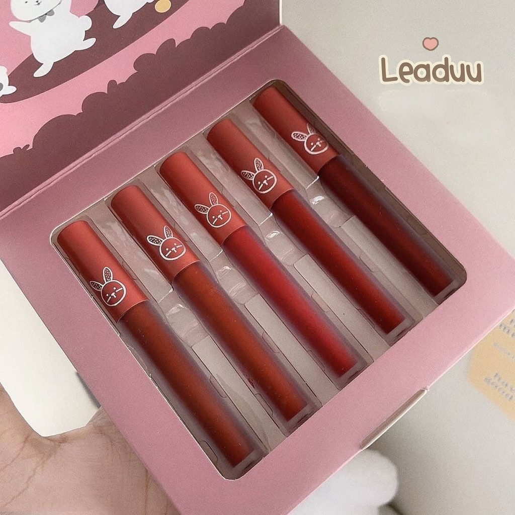 Set 5 son kem lì Leaduu phiên bản những chú thỏ con