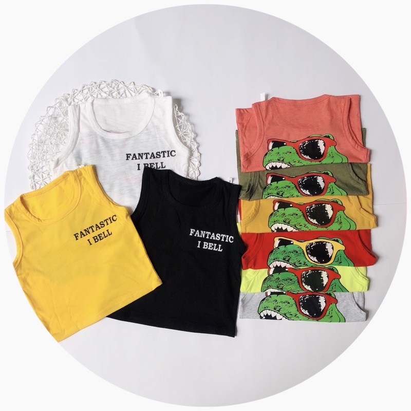 Áo Ba Lỗ Khủng Long Cho Bé 7-18kg Siêu Ngầu