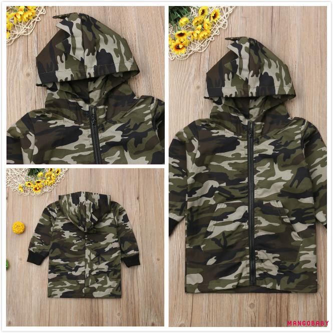 Áo Khoác Khủng Long Hoạ Tiết Camo Cho Bé Trai