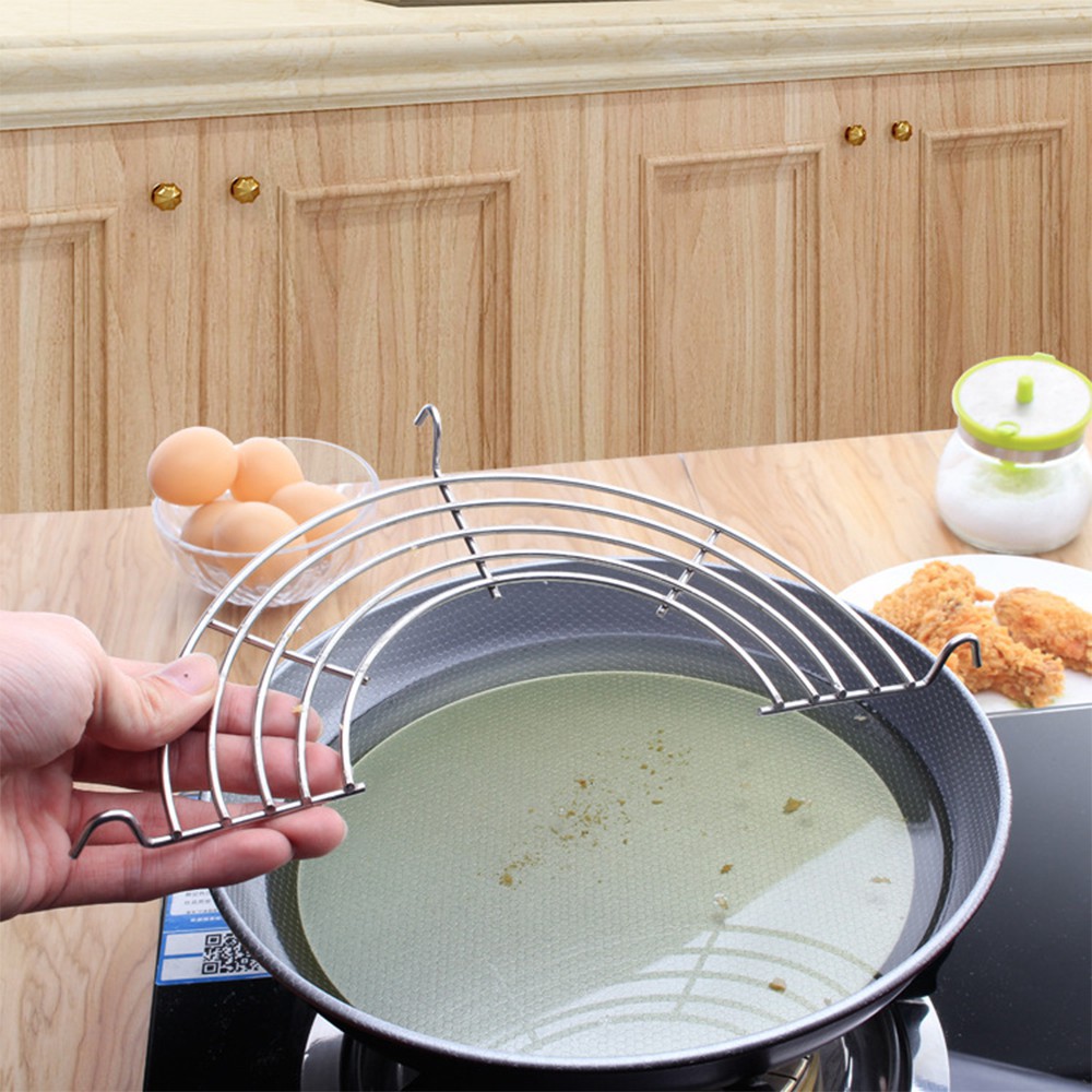 Vỉ gác chảo chiên rán inox 304 sáng bóng bền đẹp ( loại dày )