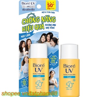Sữa Chống Nắng Mát Lạnh 25ml Biore Cool SPF50+/PA+++ Bảo Vệ Da Hoàn Hảo, tatpham88 Chất Lượng Tạo Nên Niềm Tin.