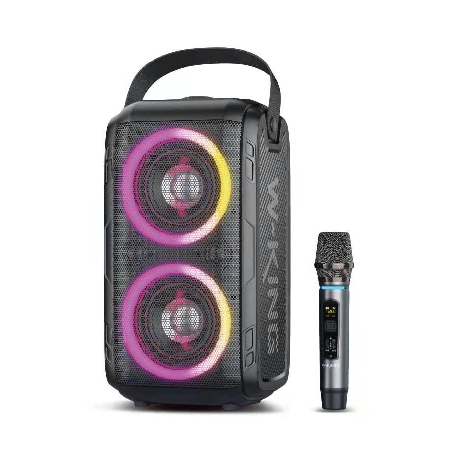 Loa bluetooth W-KING T9 – Loa karaoke di động, công suất cao 80W, đèn led RGB + KÈM 1 micro, âm thanh đỉnh cao