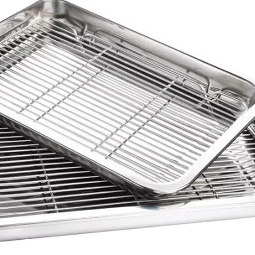 Khay Nướng Bánh Bằng Thép Không Gỉ 25.8cm X 16cmx1,5cm | BigBuy360 - bigbuy360.vn