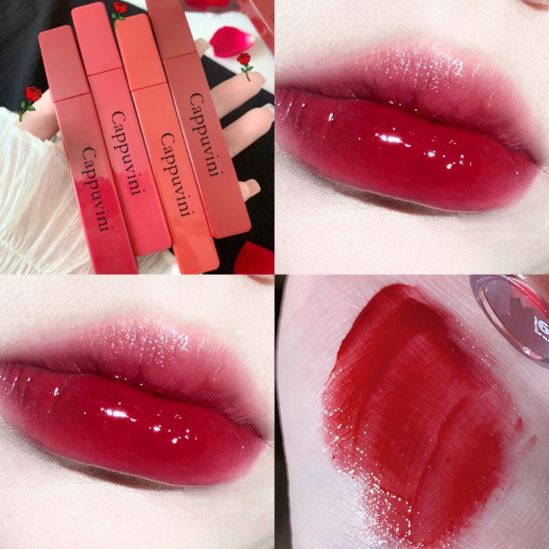 Son Bóng Trong Suốt 6 Màu Tùy Chọn Dưỡng Ẩm Tiện Dụng