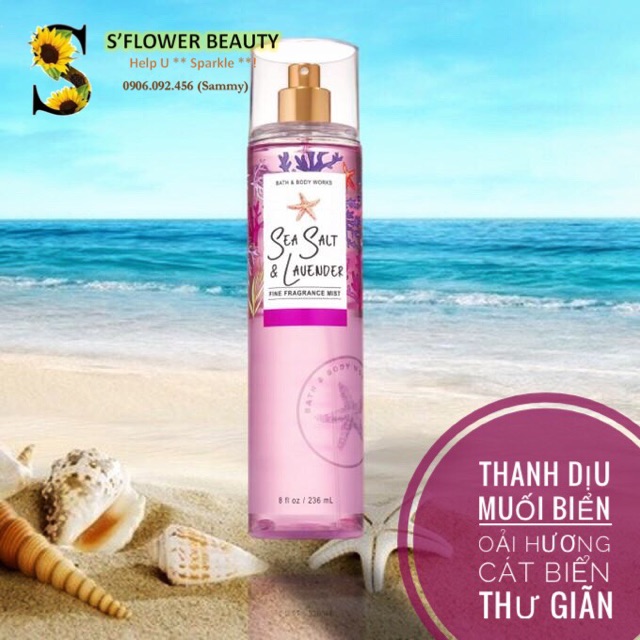 Xịt Thơm Toàn Thân Bath &amp; Body Works - Sunrise Sail | Sea Salt Lavender | Beachfront Blanket | Taffy | Hydrangeas