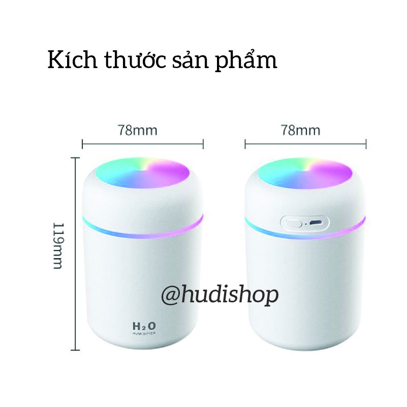 Máy Phun Sương Tạo Ẩm Đèn Led Đa Sắc Màu 300ml - GD290 HUDIshop