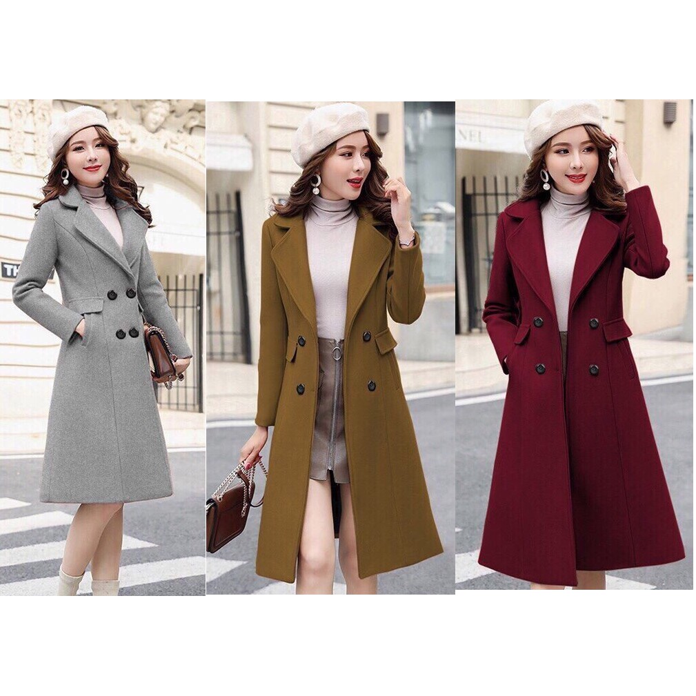 ÁO KHOÁC DẠ CỔ VEST DÁNG DÀI CAO CẤP - AK 385.01