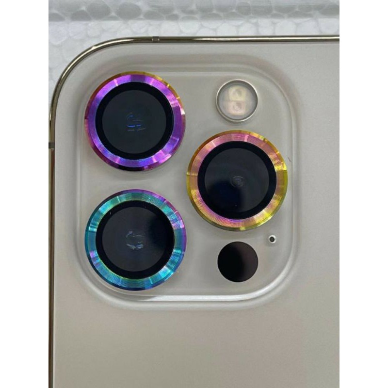 Dán titan từng mắt Camera dành cho iPhone 11 Pro max, 12,12 Pro max, 13,13 pro max, 7 màu sắc cầu vồng