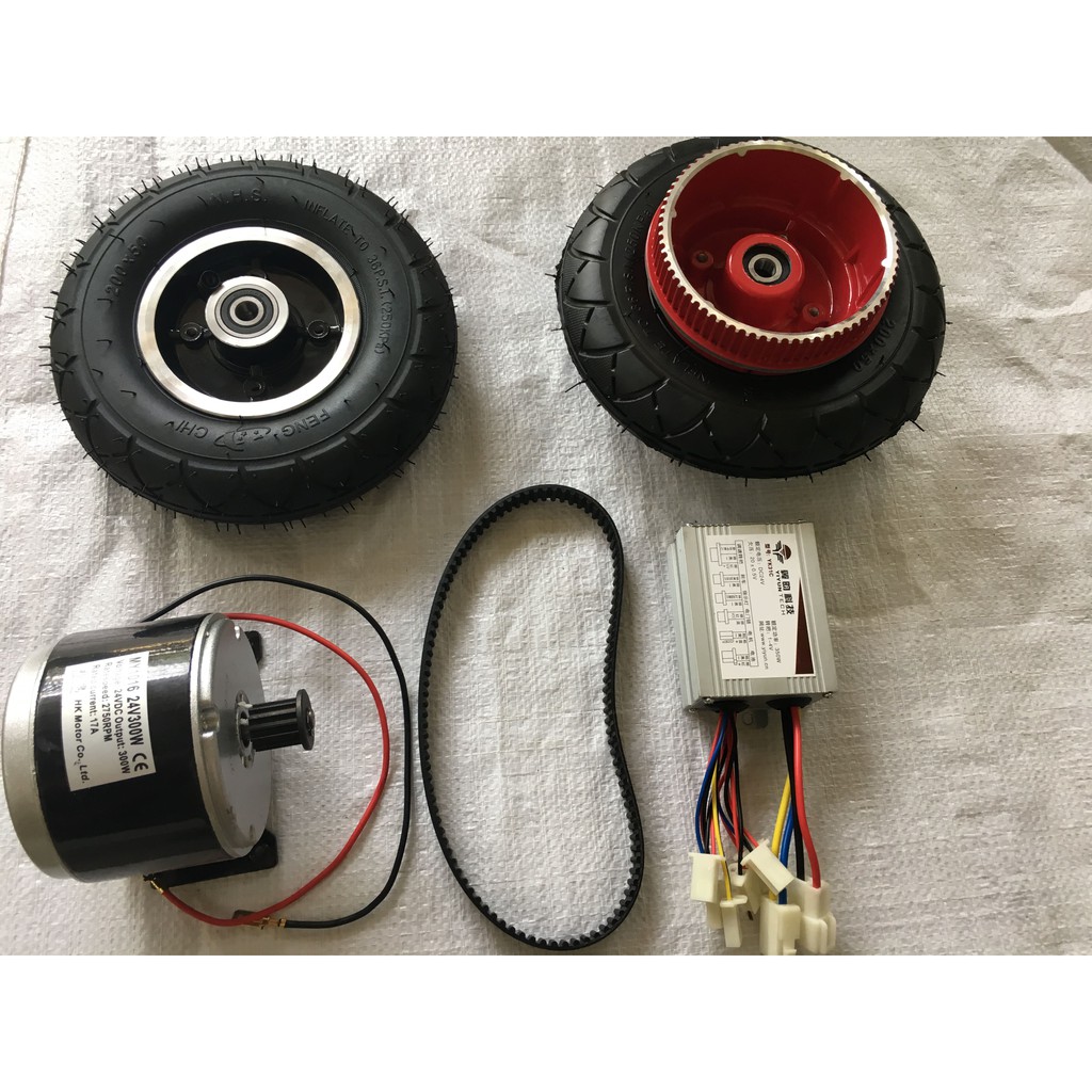 COMBO bộ chế bánh xe điện 8 inh MOTOR 24V-250W