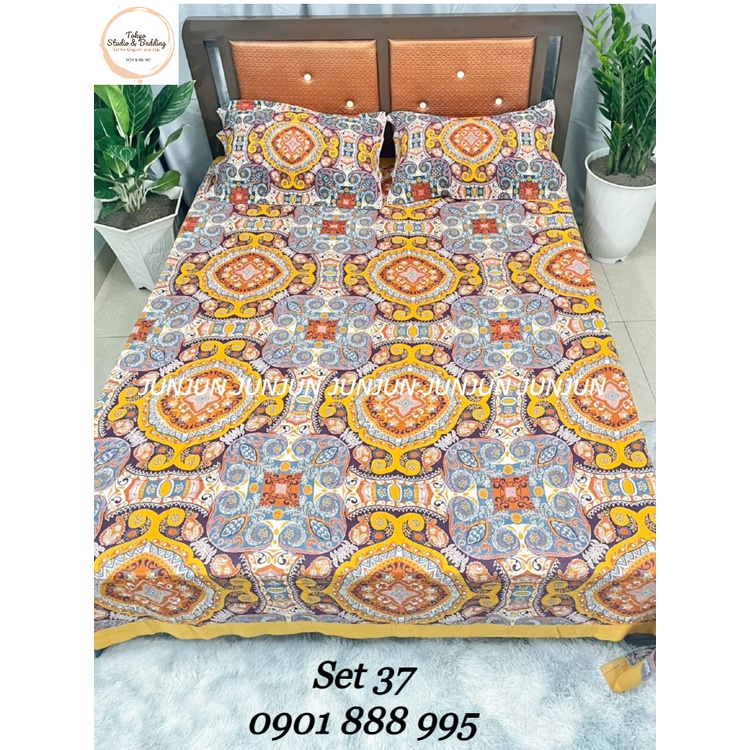 N7_SET Chăn Ga Gối vải Xô Organic cotton dòng cao cấp