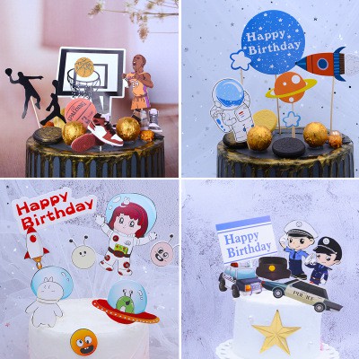 Bộ hình cắm giấy theo chủ đề trang trí bánh kem, topper cake