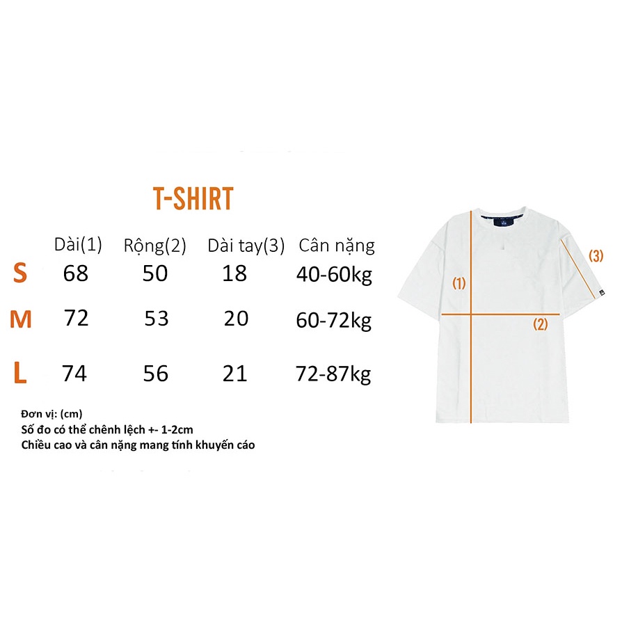 MONATA BLUELIGHT Tee Camp - Áo thun unisex form rộng