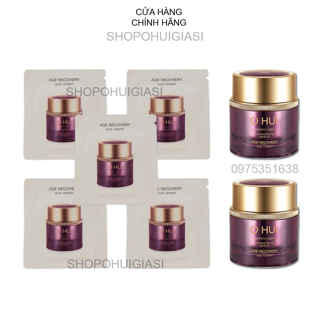 Gói kem dưỡng mắt Ohui tím, giảm nhăn thâm và bọng mắt - Ohui Age Recovery Eye Cream