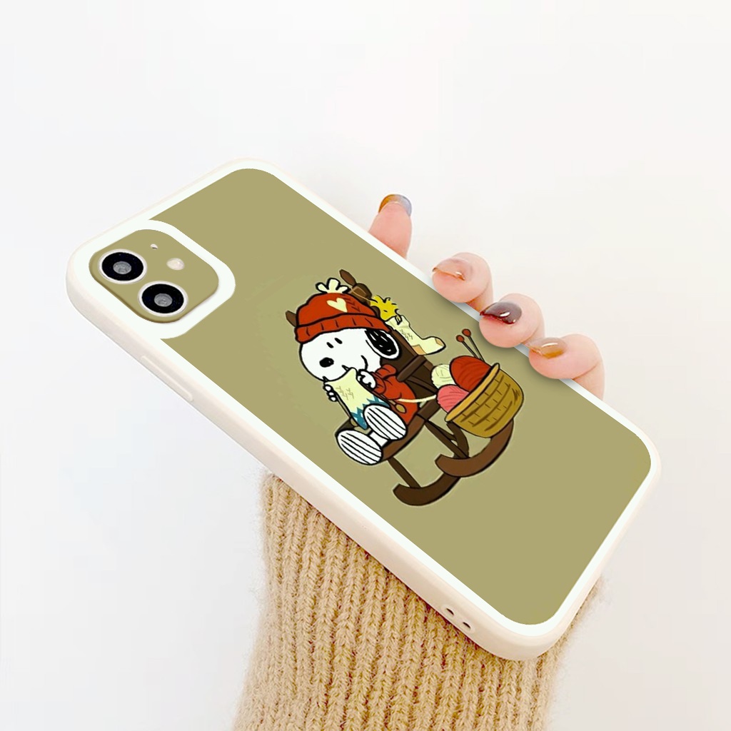 Ốp lưng iphone Chú chó trắng cạnh vuông  cho iphone 11 7plus 8plus x xsmax 11pro max 12pro 12promax13promax tr1081