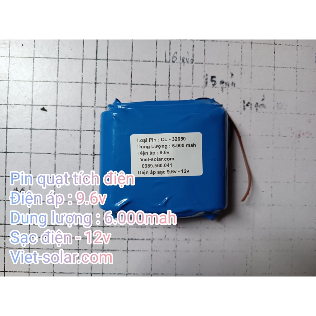 Pin lithium cho quạt tích điện 9.6v