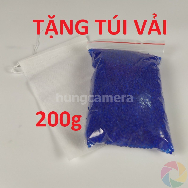 Gói 200g Hạt hút ẩm cho máy ảnh, có chỉ thị màu