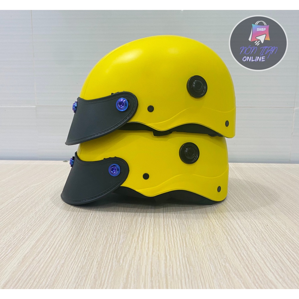 [TẶNG TEM BIKER] Nón Bảo Hiểm Trơn - Màu Sơn Nhám - Gắn 3 Ốc TiTan Gr5 Siêu Ngầu