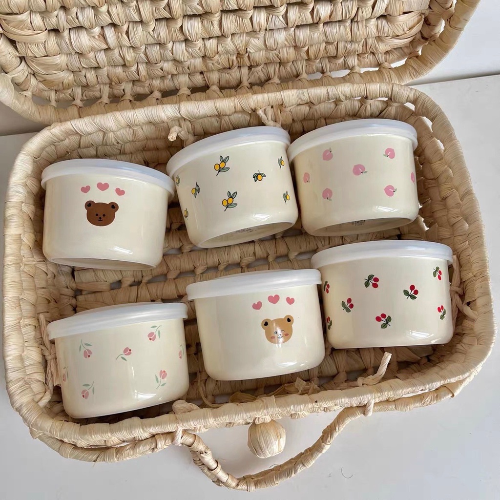 Hũ sứ đựng đồ ăn dặm kèm nắp đậy tiện lợi kiêm bát ăn dặm và hộp trữ đông