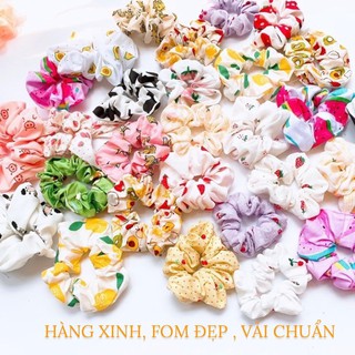 [SALE SỐC] Scrunchies cột tóc xinh xắn, scrunchies tráy cây, bò sữa , galaxy, cầu vồng, quả bơ ,dâu, voan kính