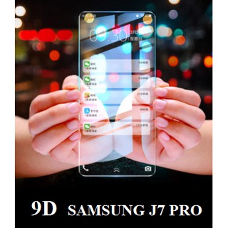 [SAMSUNG J7PRO] Kính cường lực 9D trong suốt Samsung chống tia uv và ánh sáng xanh( kèm hộp và combo hỗ trợ dán kính)