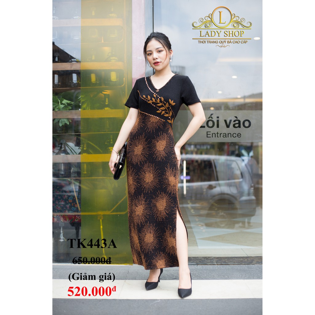 Đầm trung niên đính đá cao cấp Ladyshop Đầm nhũ đính đá TK443