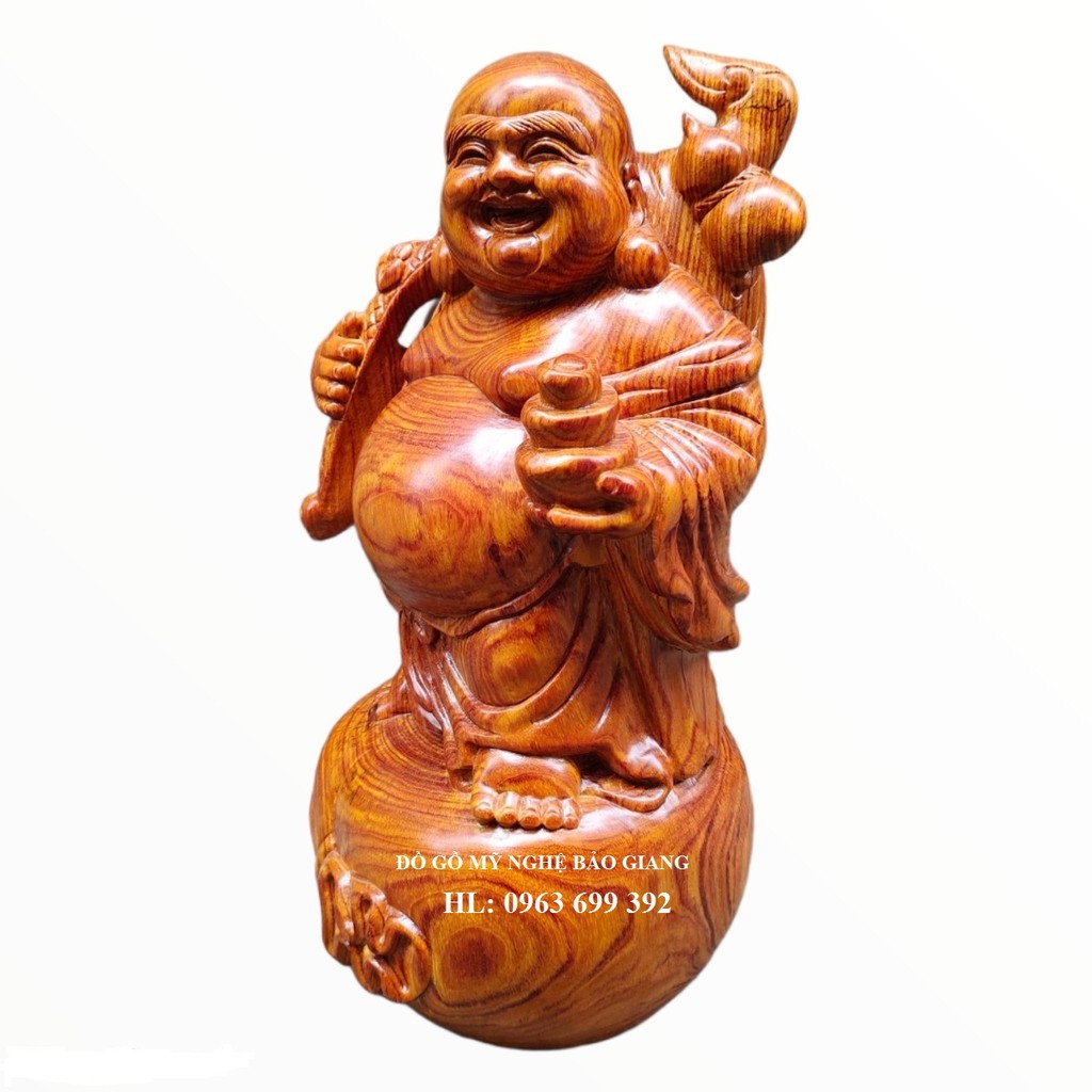 Tượng phật di lặc tài lộc gỗ hương cao 40 cm