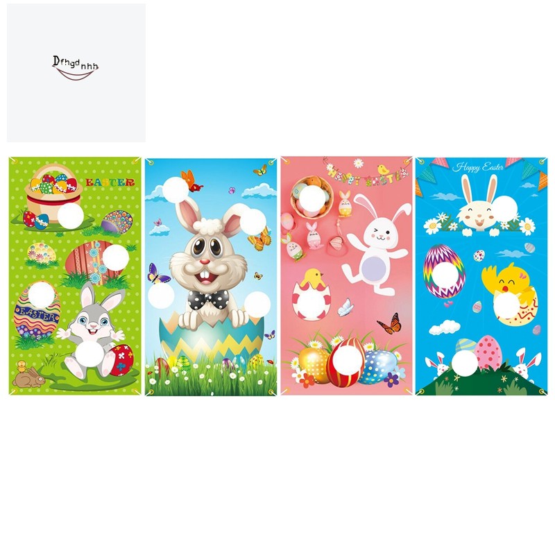 Easter Day Game with 2 Bean Bag Funny Cute Rabbit Sandbag Game Easter Flag Pitch Outdoor Indoor Party Game 1