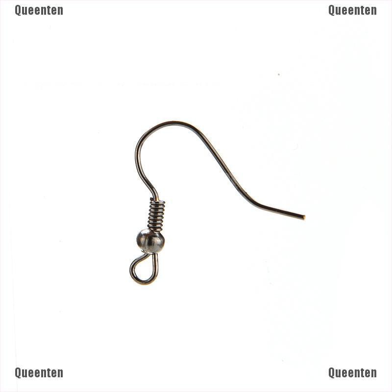 ★Queen★100 Pcs Plated Silver Earring Hook Coil Ear Wire for Jewelry Making 4 Colors