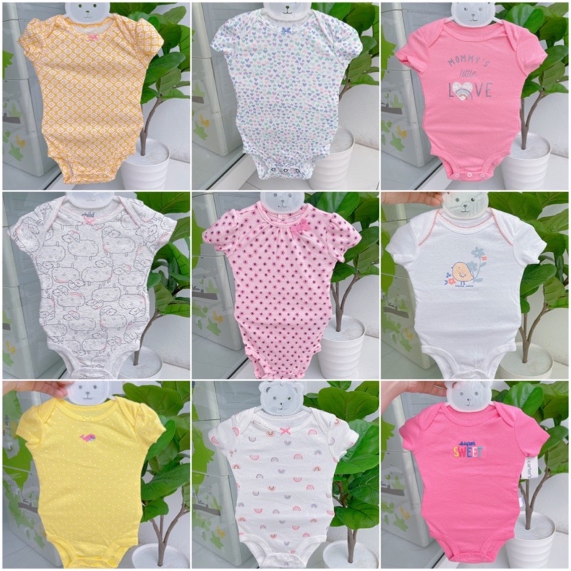 (Chọn mẫu size 9M) Bodysuit Carter, Bodychip cộc tay cho bé gái, bé sơ sinh