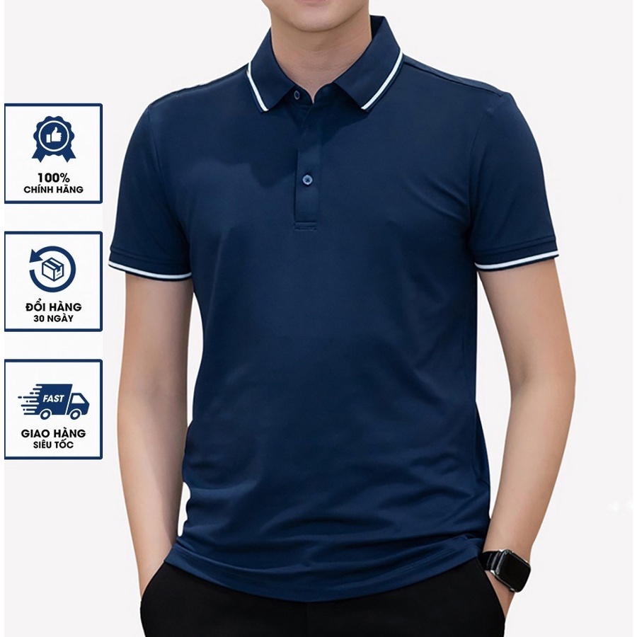 Áo Thun nam tay ngắn cổ bẻ POLO phối viền vải cotton 4 chiều cao cấp sang trọng lịch lãm-PLOVIEN215