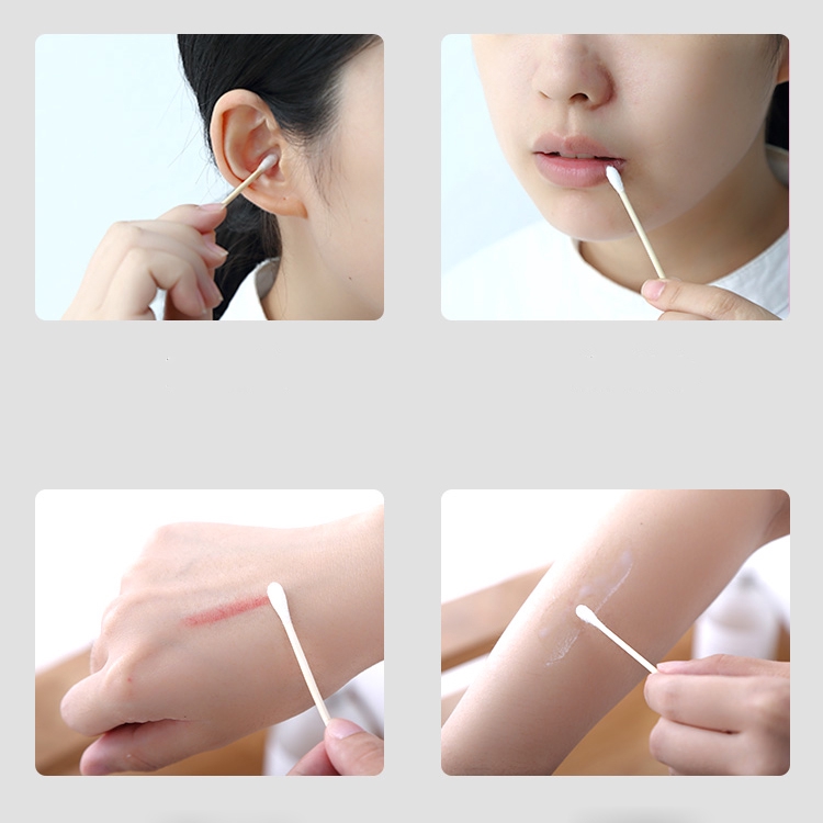 Bộ 100 tăm bông bằng cotton tre hai đầu vệ sinh tai/ mũi tiện dụng