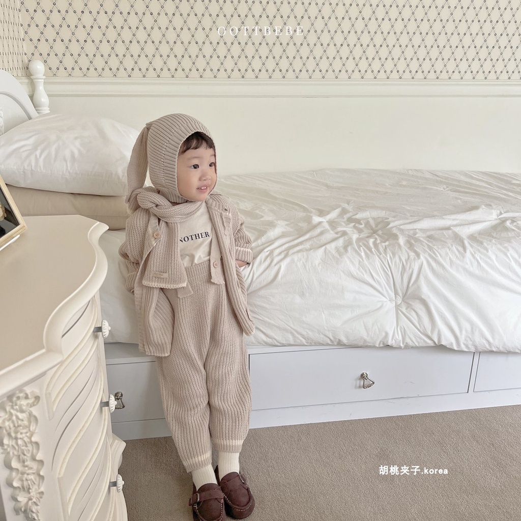 Áo Liền Quần Dệt Kim Màu Trơn Phong Cách Mới Mùa Thu Cho Bé Trai Bé Gái
