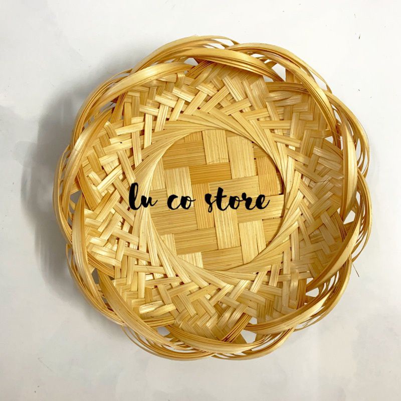 Mẹt tre cánh sen đĩa tre cánh sen size 18-20cm