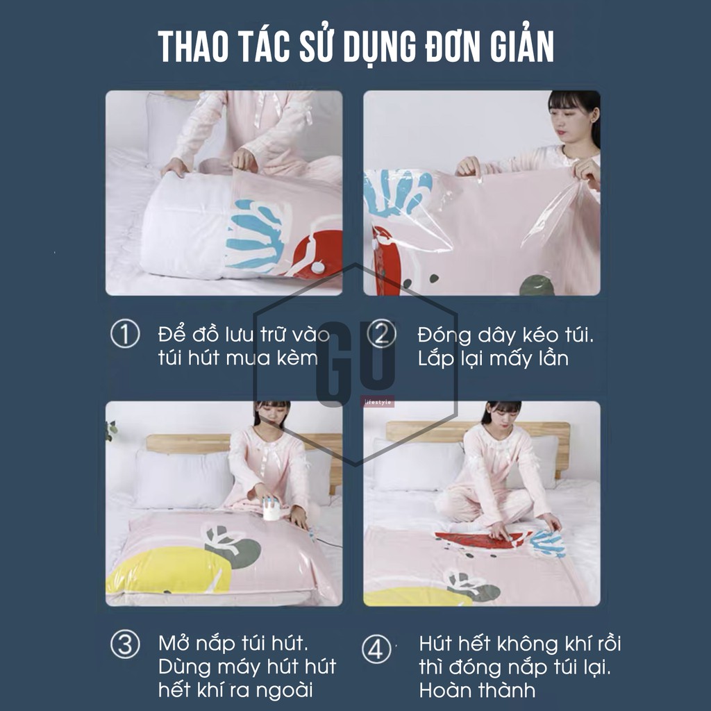 Máy Hút Chân Không Quần Áo chăn màn, cầm tay, nhỏ gọn, phù hợp với gia đình